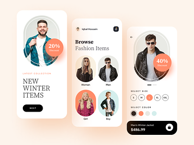 FashionX - eCommerce 2021 ecommerce fashion jacket minimal mobile app top designer winter