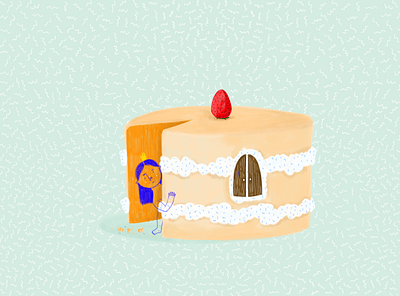 Cake home color illustration kids procreate