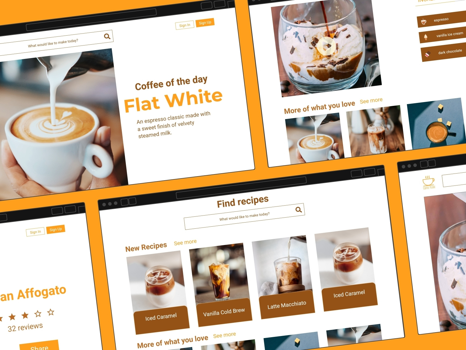 Coffee Recipe App Website by Mallory Gafford on Dribbble