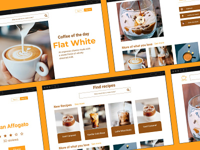Coffee Recipe App Website app coffee design recipe ui web app web design website