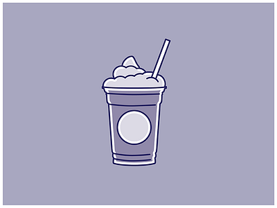Frappuccino coffee cup drink flat frappuccino illustration lines purple starbucks straw
