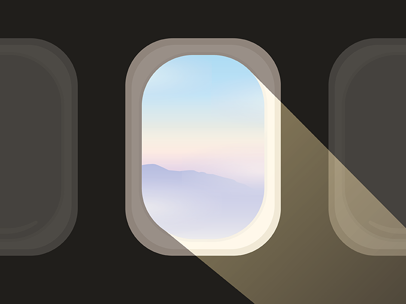 Airplane Views views serenity rose quartz gradient plane window airplane illustration