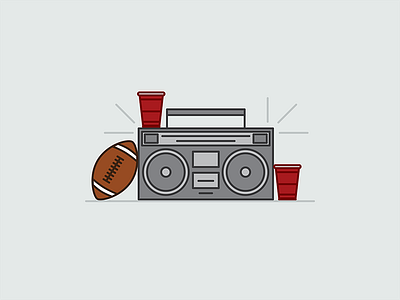 Tailgate Season beer boombox college cup football illustration party red cup red solo cup solo solo cup tailgate