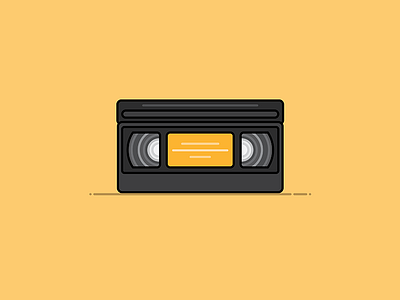 VHS Tape icon illustration movie shaddow tape tech technology vhs
