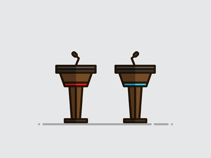 Debate Podiums podium illustration vote politics debate