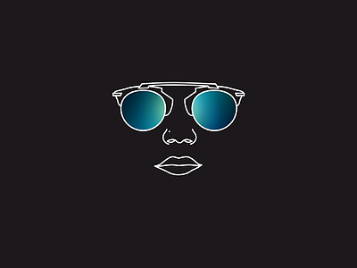 Sunglasses #2 black brand fashion glasses icon illustration style sunglasses