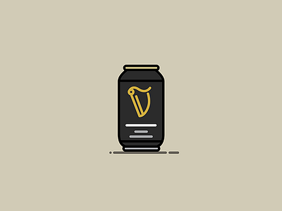 Beer #6: Guinness ale beer beer can black bottle gold guinness illustration irish lager stout