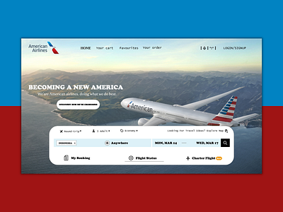 America airlines Landing Page design figma graphic design ui uiux uiuxdesign ux