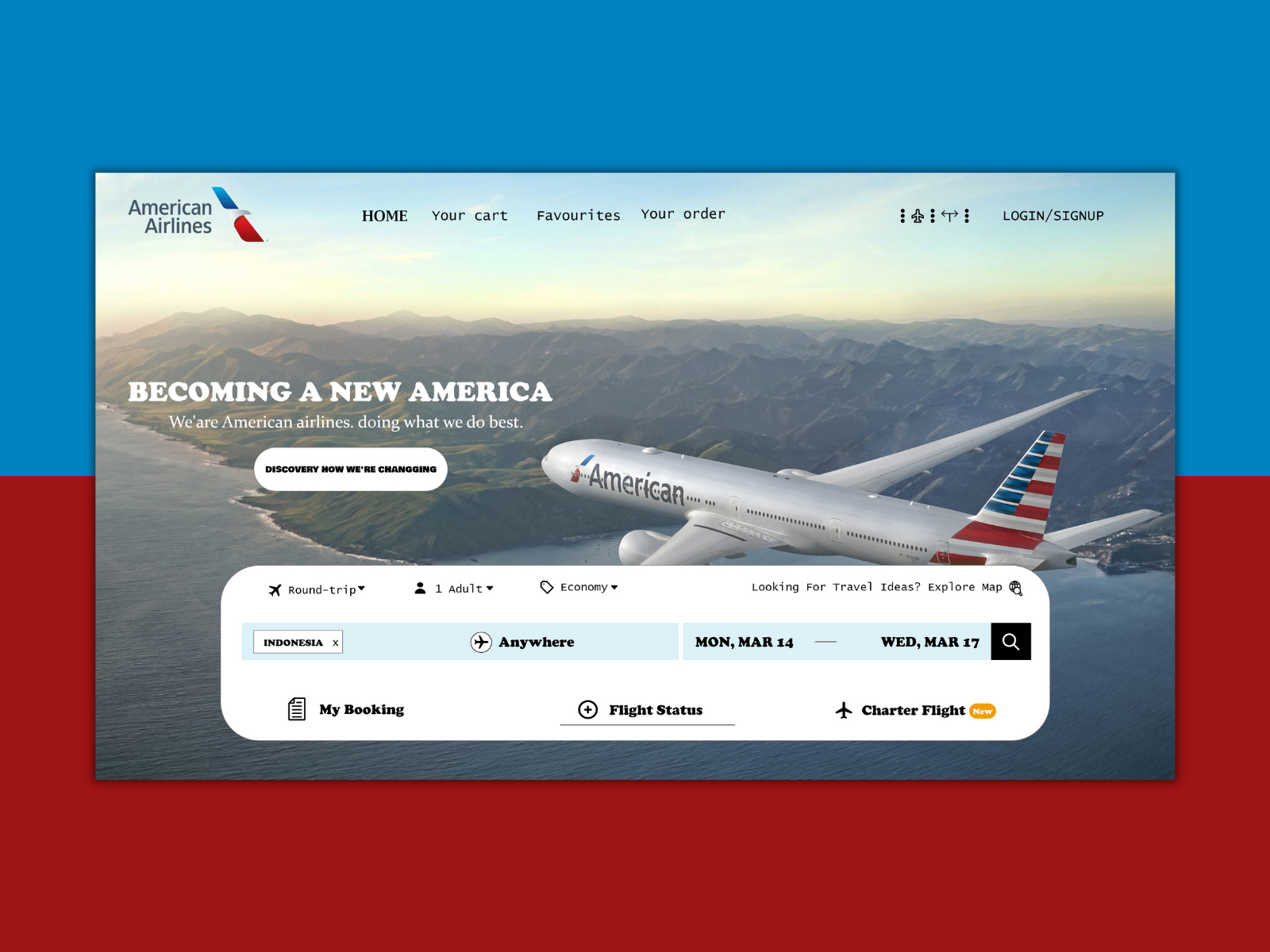 America airlines Landing Page by Reviano Putra on Dribbble