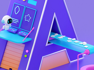 A | 36 Days of Type | 2022 3d animation motion graphics typography
