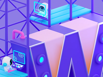 W | 36 Days of Type | 2022 3d animation motion graphics