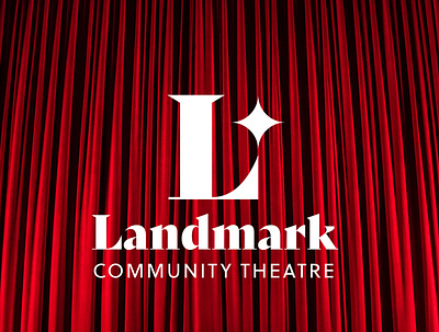Logo for Landmark Community Theatre arts and culture brand mark branding entertainment design graphic design logo logotype performing arts theater theatre visual identity