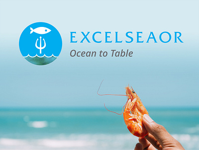 Logo for Excelseaor, a seafood importing company brand identity brand mark branding food industry graphic design icon icon design importexport logo logo design logotype ocean restaurant seafood industry start up visual identity