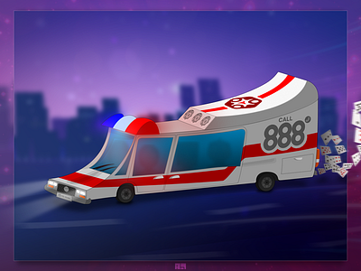 Ambulance ambulance cartoon illustration poker cards