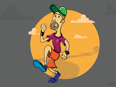 Early morning runner cartoon illustration jogger jogging pace run runner running sport vector workout