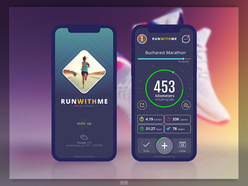 Running App UI by Razvan Muntean on Dribbble