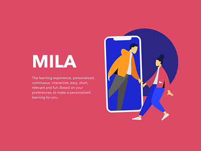 Mila app design e-learning illustration ui ux