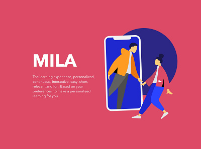 Mila app design e learning illustration ui ux