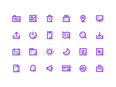 Common Icons angle commonly gradation icon right used
