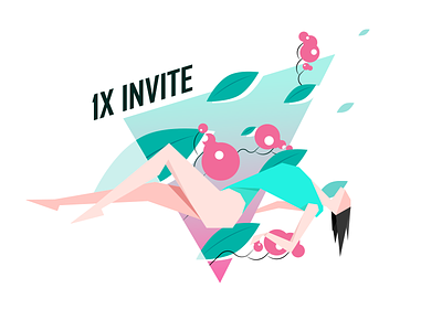 Invite colorful design dribbble giveaway gradient hotpot illustration invite invites ui