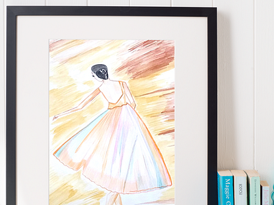 Free Girl In Walking Outside - Handmade & Original Painting