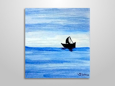 Sailing the Sea - Original & Handmade Painting acrylic painting artist best blue famous handmade ocean original sea sonal d