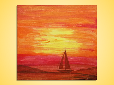 Sailing the Ocean - Handmade & Original ‎Painting‬