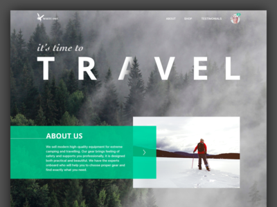 Travel Gear Landing Page design gear interface landing page travel ui ux web webdesign