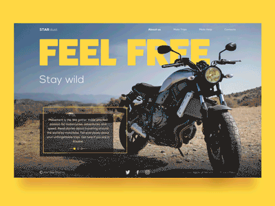 StarDust Biker Website animation biker design interface motion motorcycle travel ui ux webdesign website