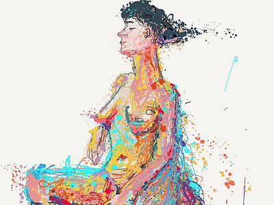 A girl, dreaming character character art colors drawing expressionism girl girl illustration live nude nudeart nudes painting sketch