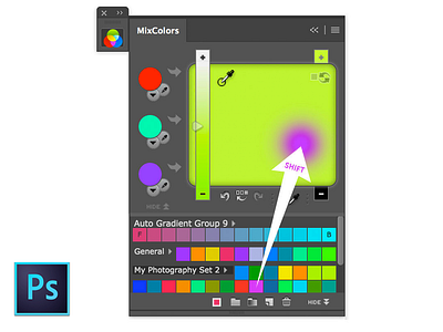 MixColors 3 for Photoshop, UI design