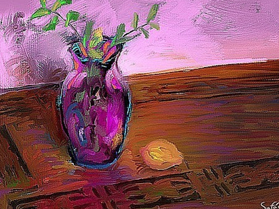 Small still life with a lemon art brushes drawing lemon painting paintings photoshop photoshop art purple simple sketch still life