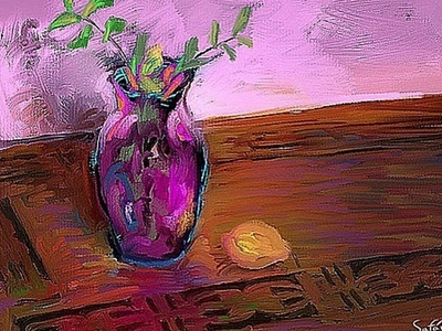 Small still life with a lemon art brushes drawing lemon painting paintings photoshop photoshop art purple simple sketch still life