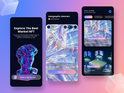 NFT Marketplace Mobile App crypto marketplace mobile nft token ui ux