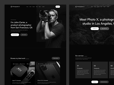 Photograph X - Personal Photography templates branding clean flow graphic design modern personal photographer photography portfolio responsive resume template ui ui kit wordpress