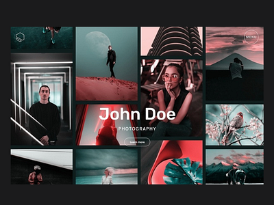 John Doe - Portfolio Photography Website art artist branding dark desaigner entertainment graphic design modern personal photography responsive simple ui wordpress