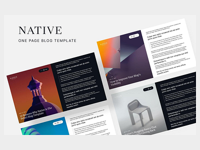 Native - One page blog template article blog blogging branding clean education elegant modern personal responsive simple small business ui wordpress