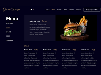 Glory Burger - Foods Menu branding dark design drink ecommerce elegant foods graphic design modern responsive restaurant simple theme ui wordpress