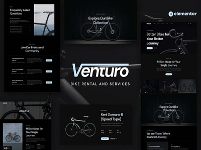 Ventura - Bike Rental Service Website branding graphic design modern responsive wordpress