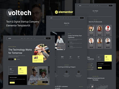 Voltech - Digital Startup Website branding modern responsive ui wordpress