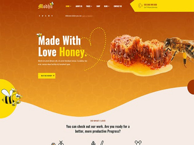 Modhu - Honey Website branding modern responsive wordpress