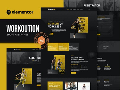 WorkOution - Personal Trainer Website branding graphic design modern responsive ui wordpress