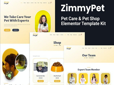 Zimmy Pet - Pet Care Service branding ui wordpress