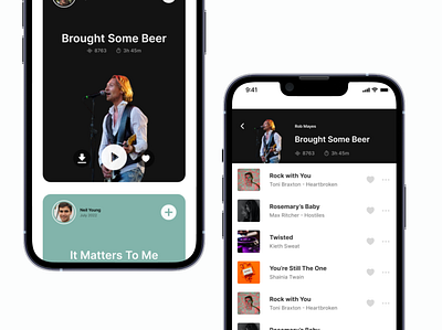 Music app screens branding figma ui