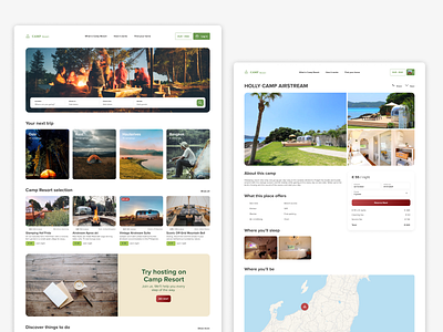 Camp Resort - Booking booking camp desktop ecommerce flat flat design webdesign
