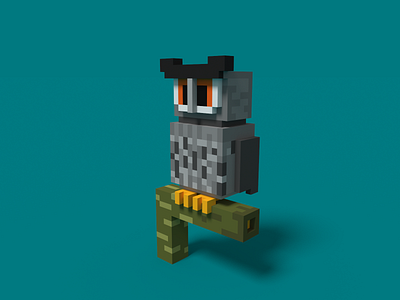Owl 3d 3d models animals magicavoxel owl voxel voxels
