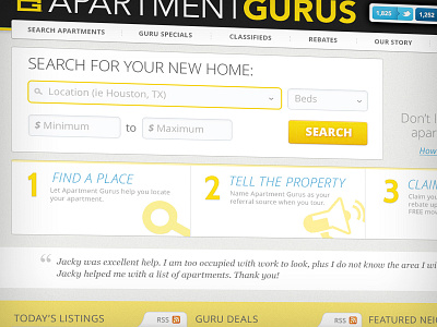 Apartment Search Page