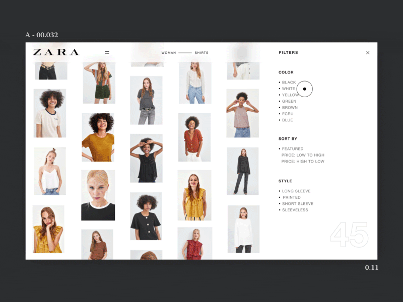 👕 e commerce filter filtering filters interaction minimalistic motion shopping sort sorting ui ux web design