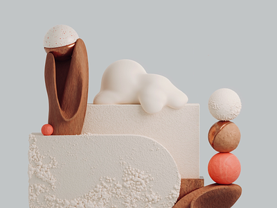 🍰 3d abstract art direction clay render sculpting