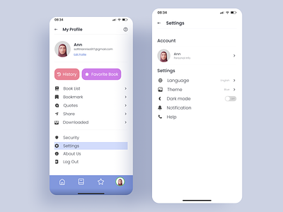 Settings Mobile App | Daily UI
